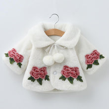 Load image into Gallery viewer, Princess Baby Girls Winter Thick Bownot Cloak Coat Flower for Childre With Flowers