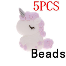 Load image into Gallery viewer, Silicone Unicorn Teether Beads Cute Cartoon Rodent BPA Free Baby Teething Toy For Baby and Kids