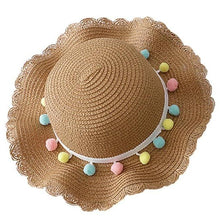 Load image into Gallery viewer, Luxury Baby Lady Girl Summer Straw Sun Handmade Beach Hat In elegant Modern Deign For Kids