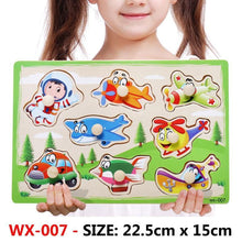 Load image into Gallery viewer, New Hand Grab Board Wooden Puzzle Toys for Children Cartoon Animal Fruit Kids Baby Early Educational Learning Toy