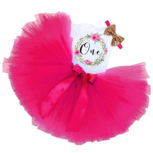Load image into Gallery viewer, Modern New Baby Girls Outfits for 1st First Birthday Party Romper and Headband 3Pcs Suit For Girls