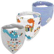 Load image into Gallery viewer, Moder 3PCS Baby Bibs Bandanna Lot Cotton Multi-style Triangle Cartoon For Infant Boys And Girls