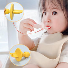 Load image into Gallery viewer, Big Baby Feeding Unique Spoon And Fork Set Soft Silicone Feeding Flatware Safe Training Spoon For Baby Girls And Boys