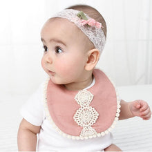 Load image into Gallery viewer, Double-deck Infant Baby Girl Boy Bib Kid Toddler Dinner Feeding Tassel Cotton Linen Burp Cloths