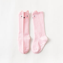Load image into Gallery viewer, White Baby Sock Non Slip Cotton Long Socks Newborn Knee High Socks For Baby Girls Super Elastic Cute Design