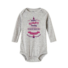 Load image into Gallery viewer, Happy Birthday Daddy Newborn Kids Baby Boys Girls Infant Long Sleeve Jumpsuit ROmper In Modern Designs With Party Print