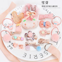 Load image into Gallery viewer, Luxury ModernBaby Girl Headband Set 18Pcs for Children's Turban Darling Bows Kids Headwear Elastic Hair Bands Clips Hairpins Sets