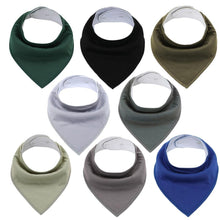Load image into Gallery viewer, 8PCS/SET Comfortable Colorful 100% Organic Cotton Adjustable Snaps Bandana Saliva Bibs For Baby Boys & Girls Kids