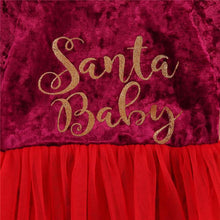 Load image into Gallery viewer, 0-18 Months Baby Girls Red Long Sleeve Letters Printed Pattern Christmas Party Dress Perfect Gift