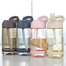 Load image into Gallery viewer, Portable Water Bottle With Straw Healthy Plastic Travel Drinkware Sports Shaker Drink Bottles For Kids