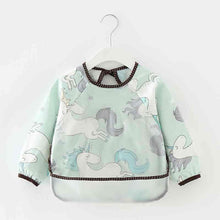 Load image into Gallery viewer, Cute Cartoon Print Baby Waterproof Long Sleeve Apron Children Feeding Smock Bib Baby Accessories