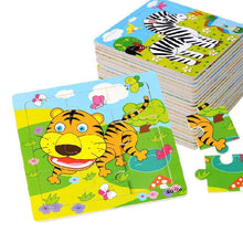 Load image into Gallery viewer, 1 Pcs Animal Wooden Puzzles For Children In Wooden 3D Mosaic Puzzles Kids Educational Toys Design For Baby Birthday Gifts