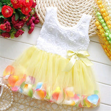 Load image into Gallery viewer, Luxury Modern Handmade Girls Sweetness Flower Kids Dress Princess Summer Sleeveless Mini Tutu Dress Childs Bow Pink Yellow Red Girls Clothing Dress