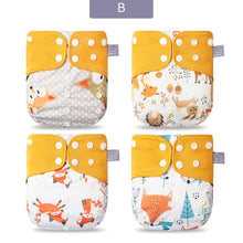 Load image into Gallery viewer, Modern Eco-friendly Diaper New 4pcs/set Washable Coffee Mesh Cloth Diaper Cover Adjustable Nappyies For Kids