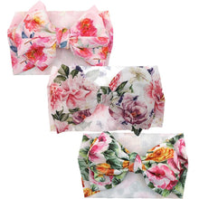 Load image into Gallery viewer, Handmade Luxury 3PCS Baby Accessories Turban Baby Girl Headbands Printed Big Bows Fabric Bow Infant Headwraps bow For Kids