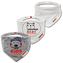 Load image into Gallery viewer, 3PCS Comfortable Waterproof Organic Cotton Baby Burp Cloth Bandanna Scarf Bibs For Newborn Baby Boy And Girl