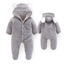 Load image into Gallery viewer, Newborn Winter Hoodie Baby Rompers Outwear Infant Baby Jumpsuit 3M -12M For Girls and Boys Winter Romper