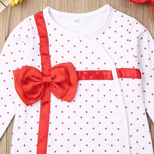Load image into Gallery viewer, Newborn Girl Boy Autumn Santa Claus Long Sleeve Dot Bandage Romper Jumpsuit Hat For Christmas Made For Girls and Boys