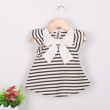Load image into Gallery viewer, Children's Wear Dress Girls Dresses For Party and Wedding with 100% Cotton Striped Lapel Fly Sleeves
