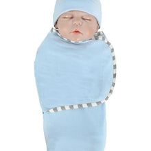 Load image into Gallery viewer, Newborn Wrapping Swaddle Baby Envelop Wrap Blanket Baby Hat Sleeping Bag Set Sleep Bag