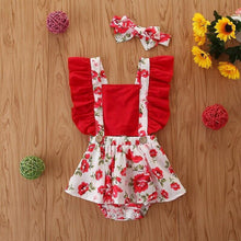 Load image into Gallery viewer, Baby Girl Clothes Splice Bodysuit Jumpsuit Playsuits Ruffled Outfit Summer Backless Sunsuit For Girls In Modern Style