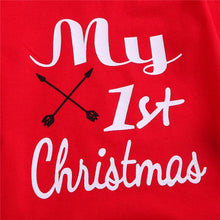 Load image into Gallery viewer, Casual New Baby Boy/Girl First Christmas printed Clothes Romper Trousers Hat Outfit Set
