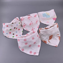 Load image into Gallery viewer, Modern 5PCS/Pack Cotton Baby Bibs 4 Lyers Girls Boys Triangle Feeding Burp Cloth Collar Scarf For Feeding