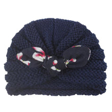 Load image into Gallery viewer, New Handmade Cotton Girl Hat Autumn Winter Baby Boy Girl Hat Colorful Bow Elastic Cute Baby Turban In Elegant Design