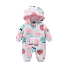 Load image into Gallery viewer, Baby Rompers Long Sleeve Zip Hooded Jumpsuits Playsuits for Toddler Boy/Girl For Autumn and Winter Season