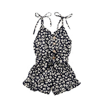 Load image into Gallery viewer, Baby Girls Leopard Rompers Sleeveless Button Playsuit Jumpsuits Fashion Outfits For Girls Kids Between 2-6 Years