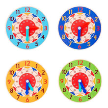 Load image into Gallery viewer, Children Montessori Wooden Clock Toys Hour Minute Second Cognition Colorful Clocks Toys for Kids Early Preschool Teaching Aids