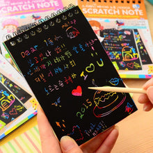 Load image into Gallery viewer, Magic Book Colorful Dazzle Scratch Note Sketchbook Paper Graffiti Coils Drawing Book Children Education Book