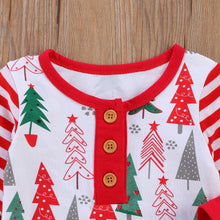 Load image into Gallery viewer, Newborn Baby Girl/Boys Christmas Long Sleeve Round Neck Tree print Romper for Infant In New Year Design
