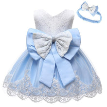 Load image into Gallery viewer, Modern luxury Baby Elegant Baby Girls 1st Year Birthday Dress Halloween Costume Party Dress For Baby And Girls With Big Bow And Modern Unique Colors
