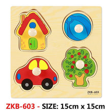 Load image into Gallery viewer, New Hand Grab Board Wooden Puzzle Toys for Children Cartoon Animal Fruit Kids Baby Early Educational Learning Toy