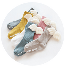 Load image into Gallery viewer, Luxury Modern Socks Baby Girls Knee High Socks With Angel wing Summer Autumn Cotton Socks Solid Candy Color Toddler For Kids