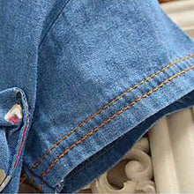 Load image into Gallery viewer, Modern Floral Print Bowknot Princess Jeans Short Sleeve Costume Kids Dresses For Girls