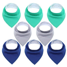 Load image into Gallery viewer, 8PCS/SET Pack Baby Bandana Organic Absorbent Soft Cotton Drool Bibsfor Teething And Feeding Bib For Baby and Kids Feeding