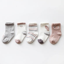 Load image into Gallery viewer, 5PCS/SET Newborn Baby Socks Cotton for Girls Autumn Winter Toddler Baby Boy Socks Infant Kids socks