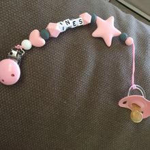 Load image into Gallery viewer, Personalized Name Handmade Pacifier Clips Holder Chain Silicone Pacifier Chains Baby Teether Teething Chain For Baby and Kids