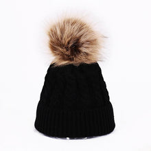 Load image into Gallery viewer, Winter Warm Baby Hat Fur Pompom Knitted Baby Hat Cap Infant Toddler Kids Hat Beanie In Modern Designer Style