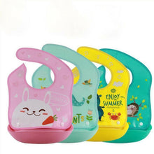 Load image into Gallery viewer, Waterproof Silicone Bib Feeding Food Catcher Baby Newborn Cartoon Aprons Adjustable Baby Bibs For Kids