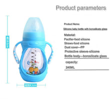 Load image into Gallery viewer, Infant Food Silicone Glass Feeding Bottle For Baby Feeding Bottle Children Drink Water to Feed Glass For Baby