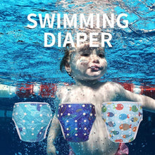 Load image into Gallery viewer, Baby Reusable Swimming Diapers Cartoon Swimwear Children Adjustable Summer Nappy Pants Diaper for Babies