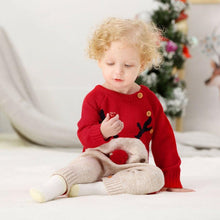 Load image into Gallery viewer, Baby Christmas Rompers Reindeer Knitted Jumpsuits Toddler Children Warm Wool Clothes 0-2Y For Boys and Girls Christmas Eve Costume