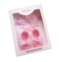 Load image into Gallery viewer, Baby Newborn Solid Color Lace Baby Bowknot Socks & Princess Cute Baby Socks Hair Band Set FOr Girls Baby In Modern Design