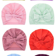 Load image into Gallery viewer, Modern Luxury Baby Girl Lovely Soft Winter Big Bow Turban Bonnet Cotton Caps For Girls Baby