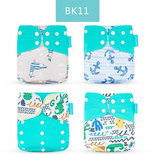 Load image into Gallery viewer, 4PCS/SET Washable Eco-friendly Diaper Ecological Adjustable Nappy Reusable Cloth Diapers Set For Baby and Kids