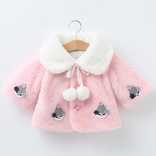 Load image into Gallery viewer, Princess Baby Girls Winter Thick Bownot Cloak Coat Flower for Childre With Flowers