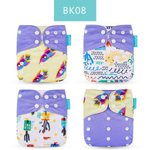 Load image into Gallery viewer, 4PCS/SET Washable Eco-friendly Diaper Ecological Adjustable Nappy Reusable Cloth Diapers Set For Baby and Kids